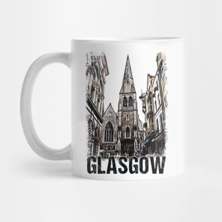 Glasgow City Streets Vintage Travel Poster Series grunge edition 07 Mug